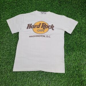Vintage 90s Hard-Rock Cafe Washington Shirt Womens Large 16x22 White